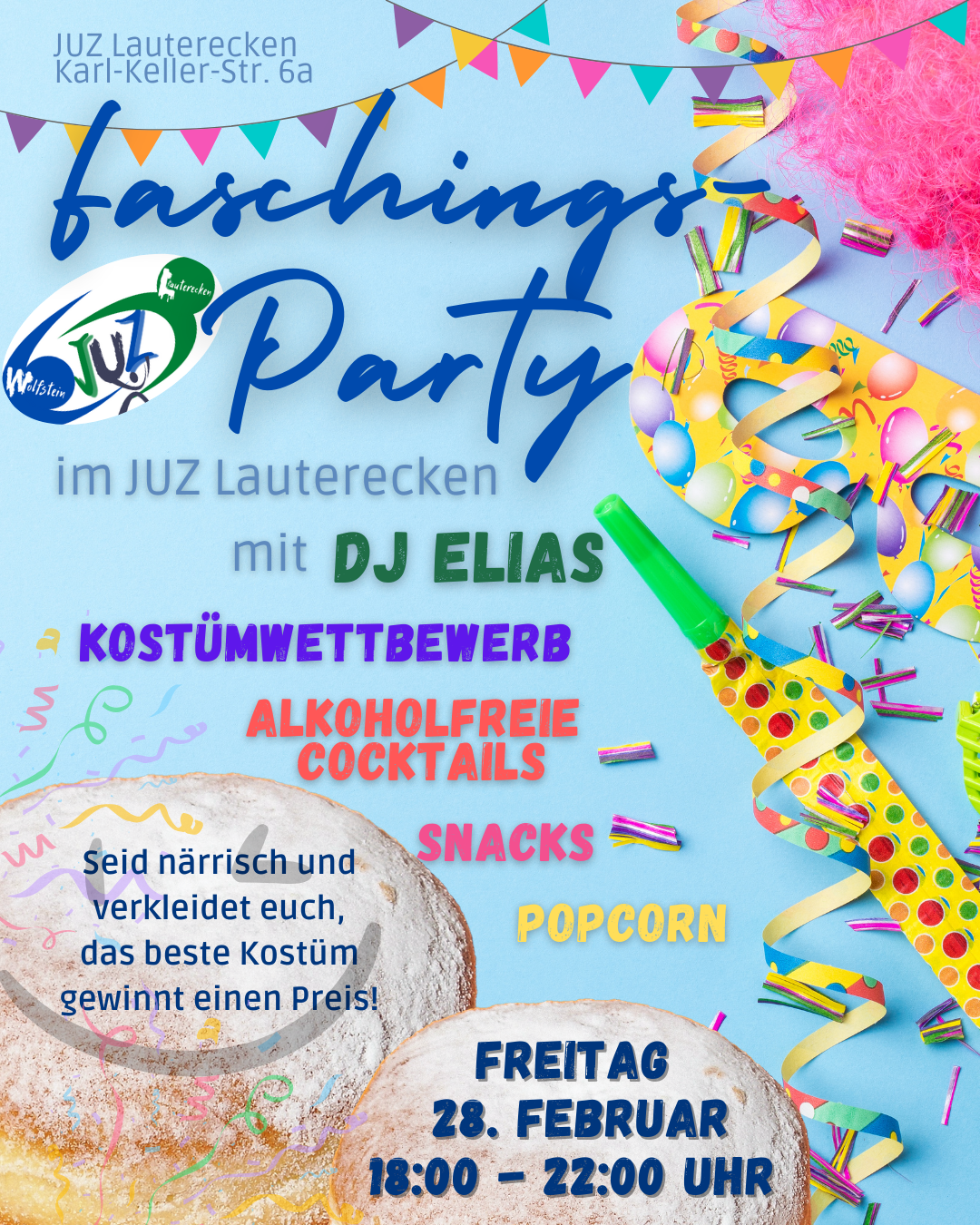 Faschingsparty JUZ A3 Plakat - 1