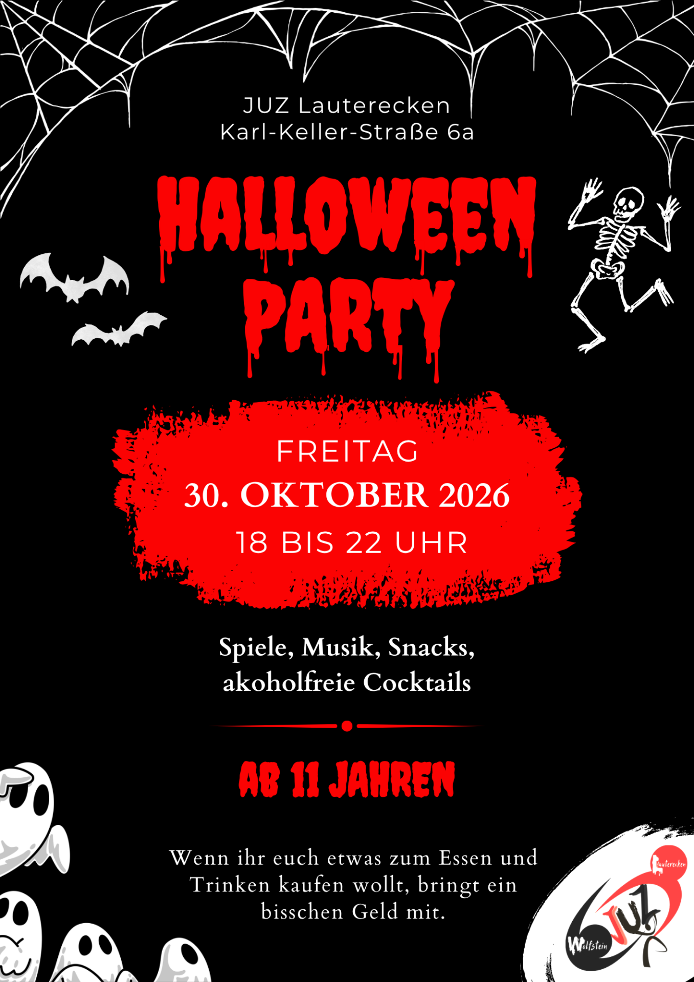 Rot Schwarz Illustrativ Modern Halloween Party Flyer Einladung Event - 1 Rot Schwarz Illustrativ Modern Halloween Party Flyer Einladung Event - 1